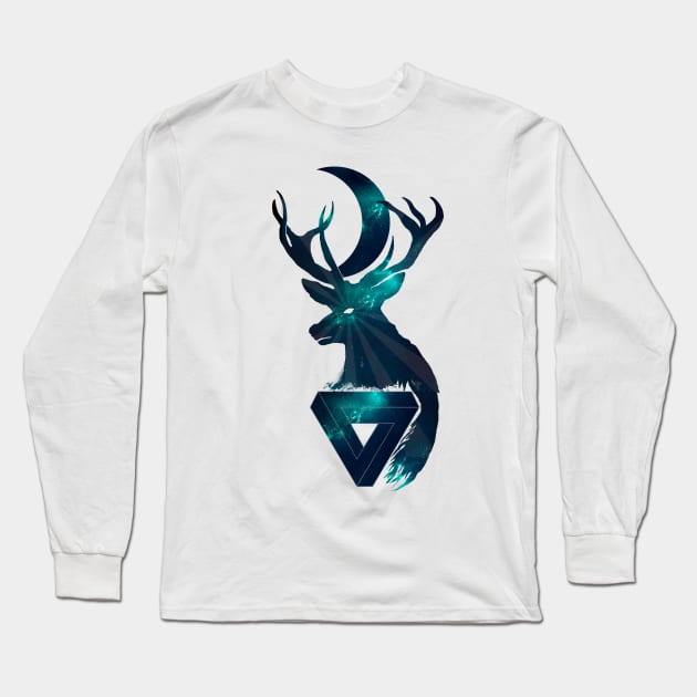 Cosmos deer Long Sleeve T-Shirt by Yeroma